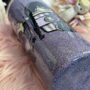 Spooky Sad Girls Club 20oz Glitter Tumbler – Purple & Black Resin, Duo Lids​